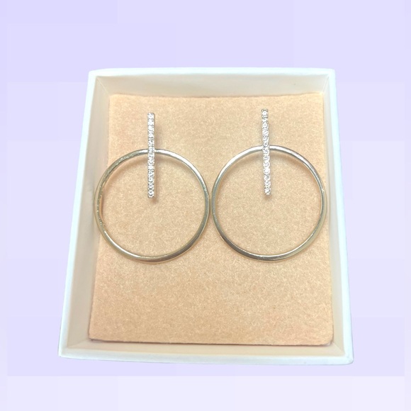 Baublebar gold and pave crystal hoop earrings - Picture 1 of 2